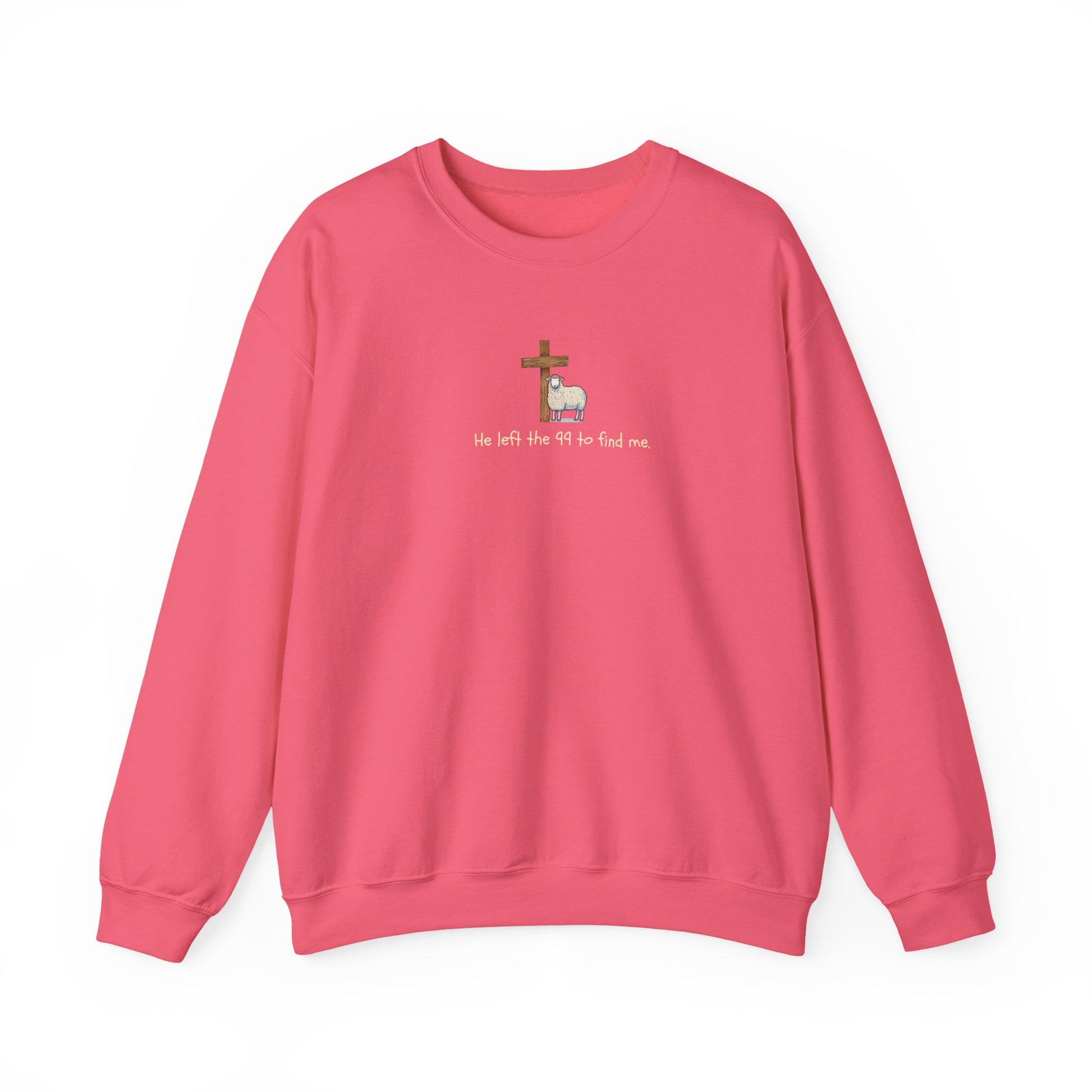 Faith-Inspired Crewneck Sweatshirt, Cozy Religious Apparel, He Left the 99 Sweatshirt, Gift for Believers, Inspirational Christian Clothing
