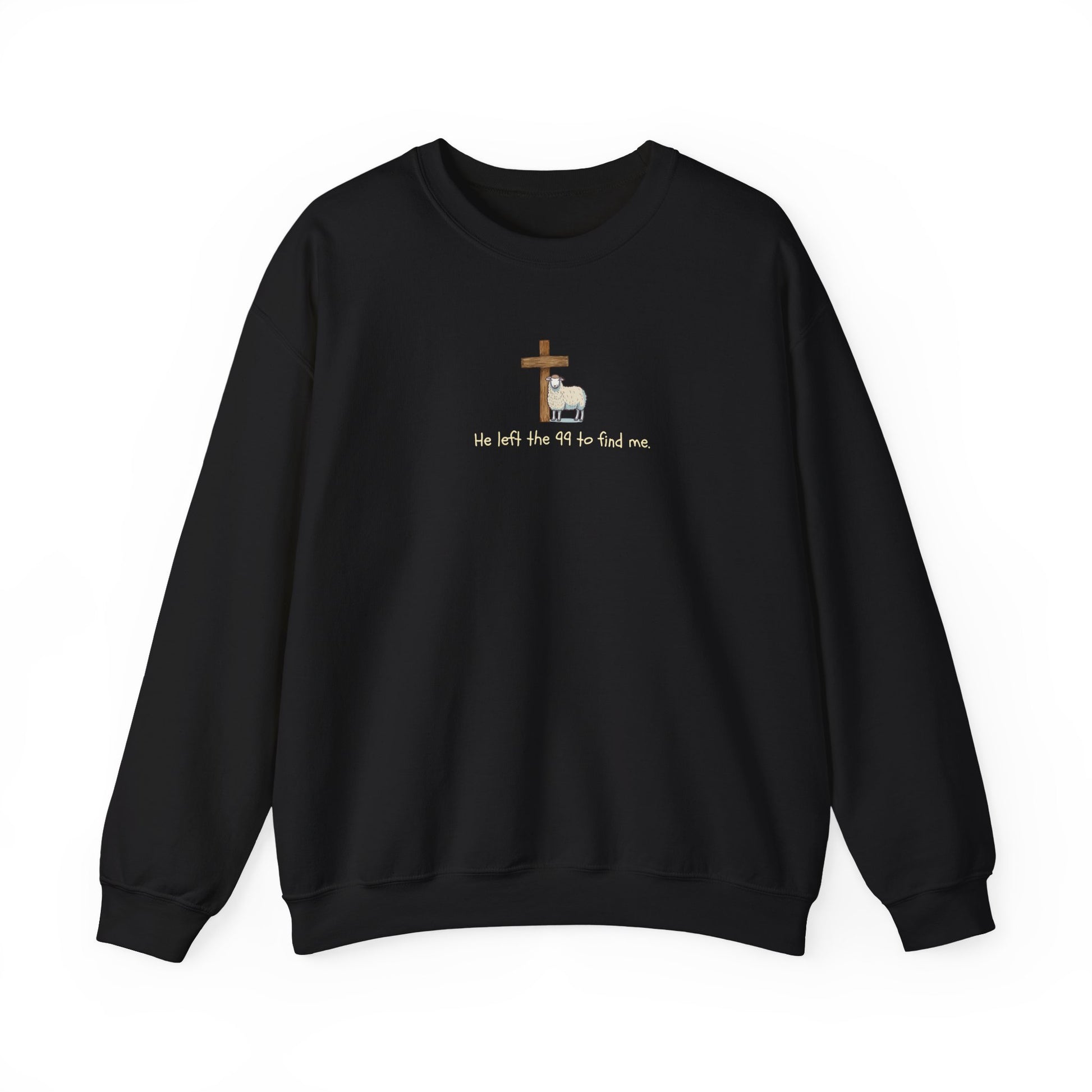 Faith-Inspired Crewneck Sweatshirt, Cozy Religious Apparel, He Left the 99 Sweatshirt, Gift for Believers, Inspirational Christian Clothing