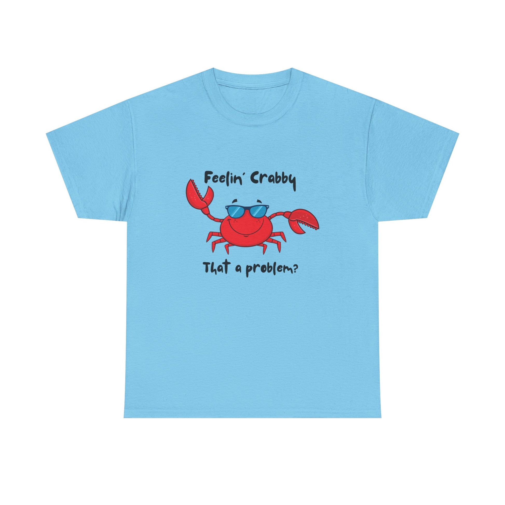 Feelin' Crabby Unisex Heavy Cotton Tee | Funny Beachwear, Nautical Tee, Summer Gift, Casual Graphic T-Shirt, Humor Apparel