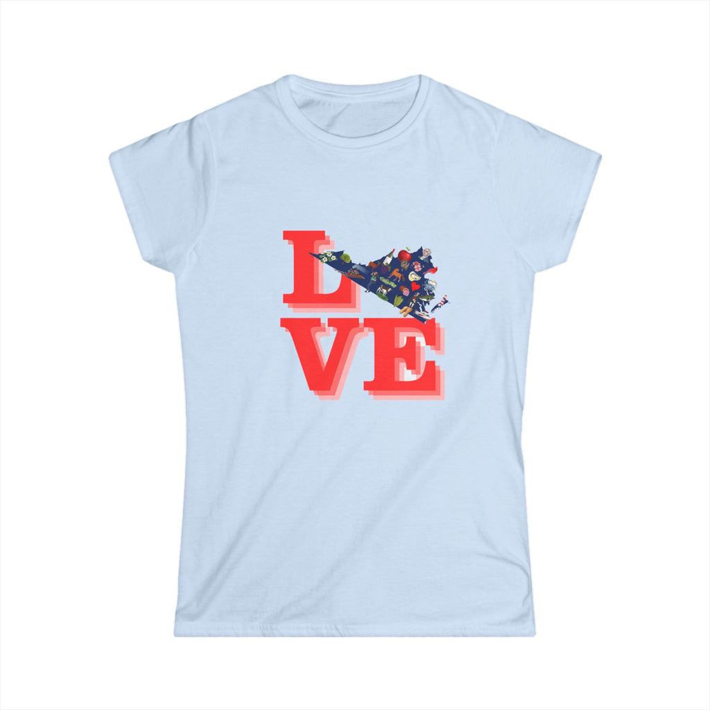 Virginia Love Graphic Women's Softstyle Tee, Casual Summer Shirt, Gift for Her, Travel Souvenir, Valentine's, Birthday