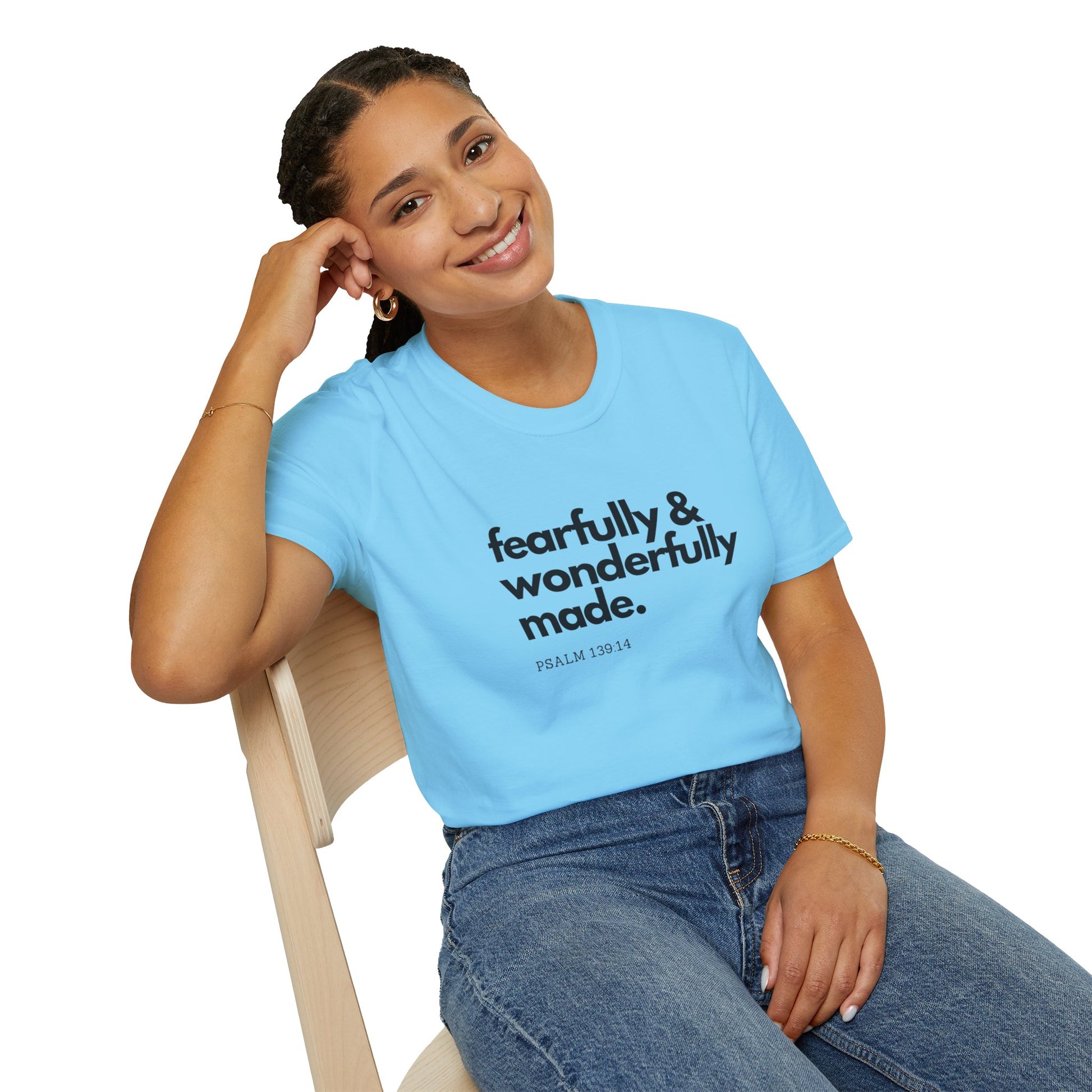 Fearfully & Wonderfully Made T-Shirt | Inspirational Quote Tee | Gift for Her | Bible Verse Apparel | Faith-Based Clothing