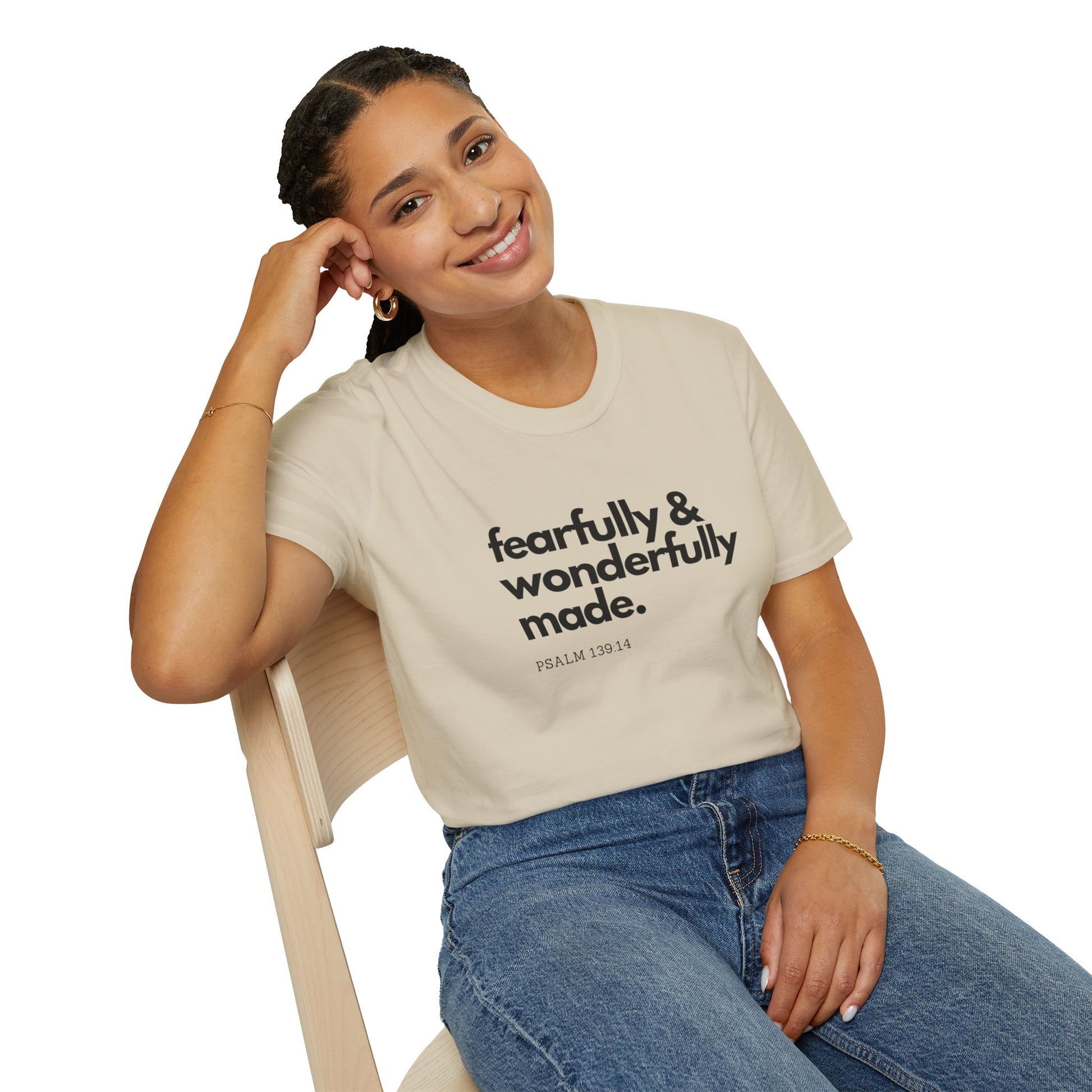 Fearfully & Wonderfully Made T-Shirt | Inspirational Quote Tee | Gift for Her | Bible Verse Apparel | Faith-Based Clothing