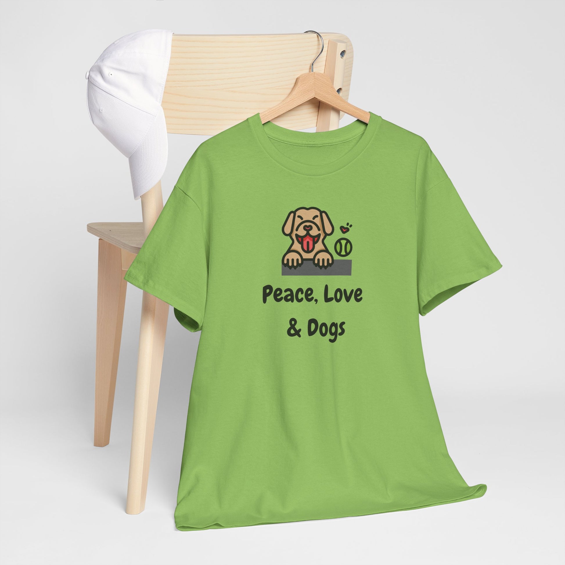 Peace Love & Dogs Cotton T Shirt ~ Unisex, Dog Lover Gift