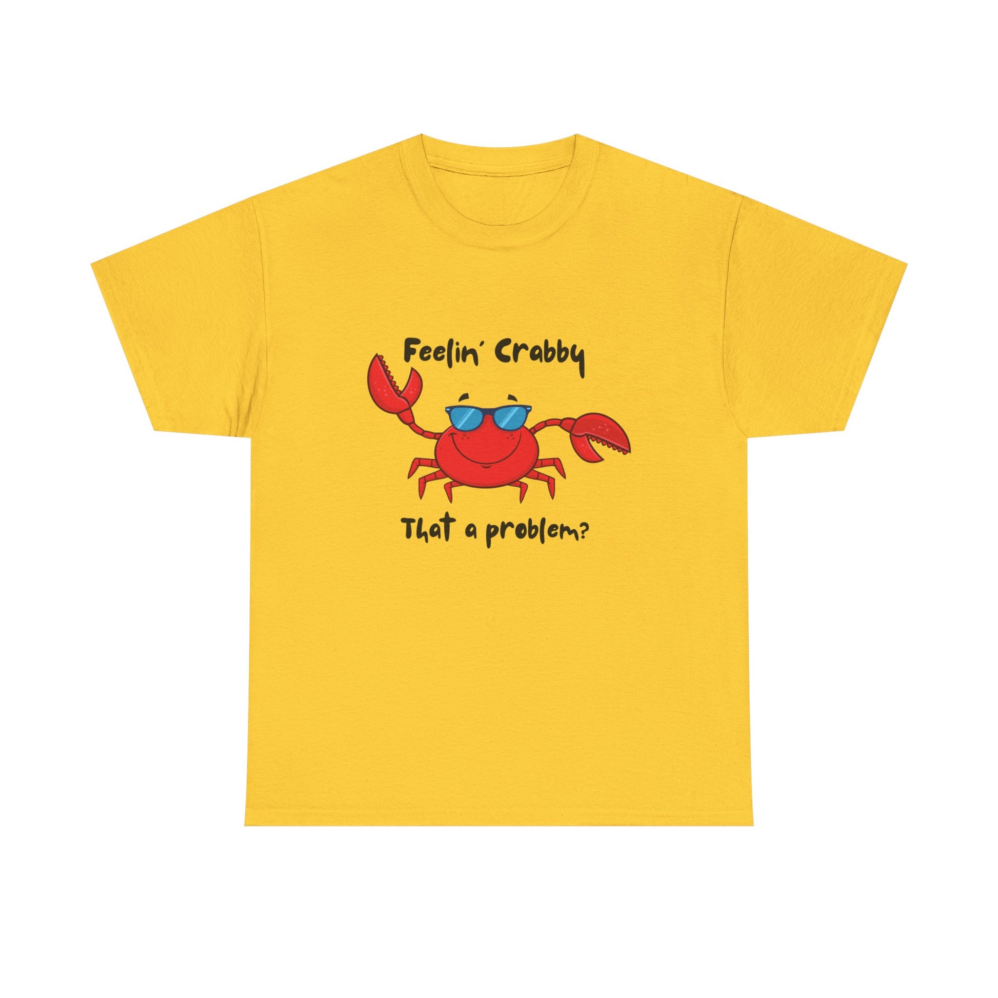 Feelin' Crabby Unisex Heavy Cotton Tee | Funny Beachwear, Nautical Tee, Summer Gift, Casual Graphic T-Shirt, Humor Apparel