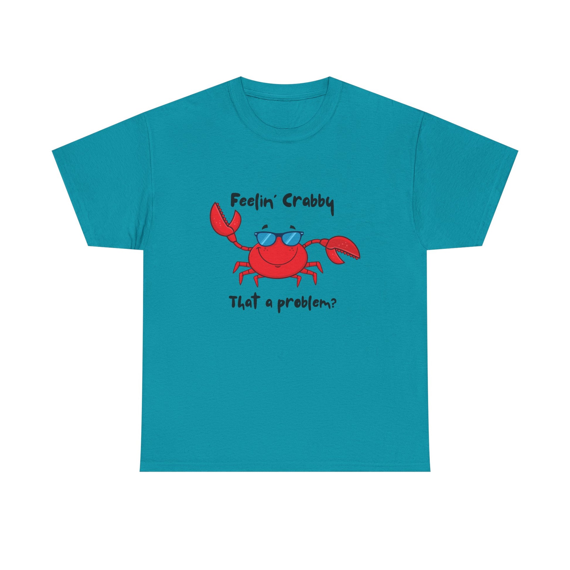Feelin' Crabby Unisex Heavy Cotton Tee | Funny Beachwear, Nautical Tee, Summer Gift, Casual Graphic T-Shirt, Humor Apparel