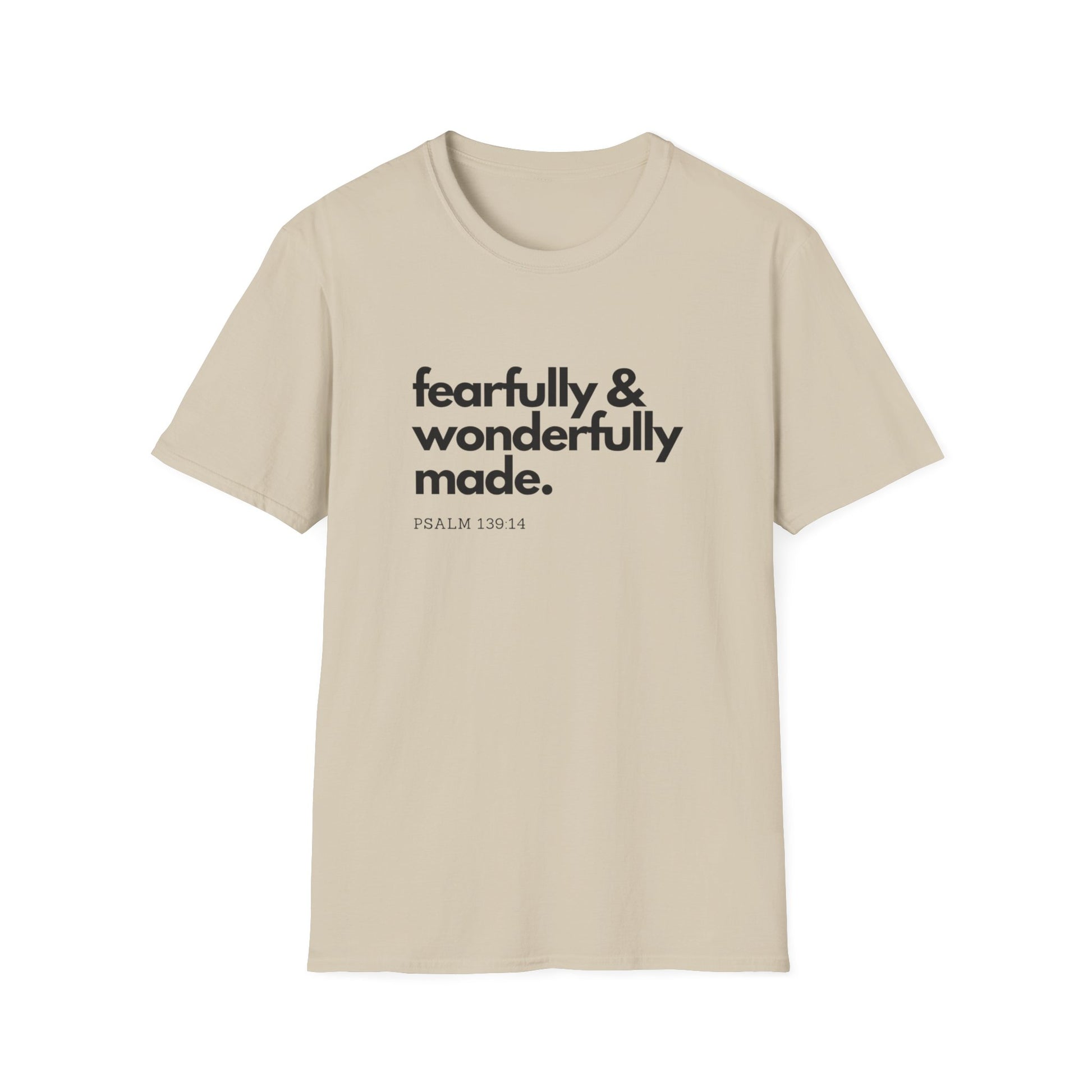 Fearfully & Wonderfully Made T-Shirt | Inspirational Quote Tee | Gift for Her | Bible Verse Apparel | Faith-Based Clothing