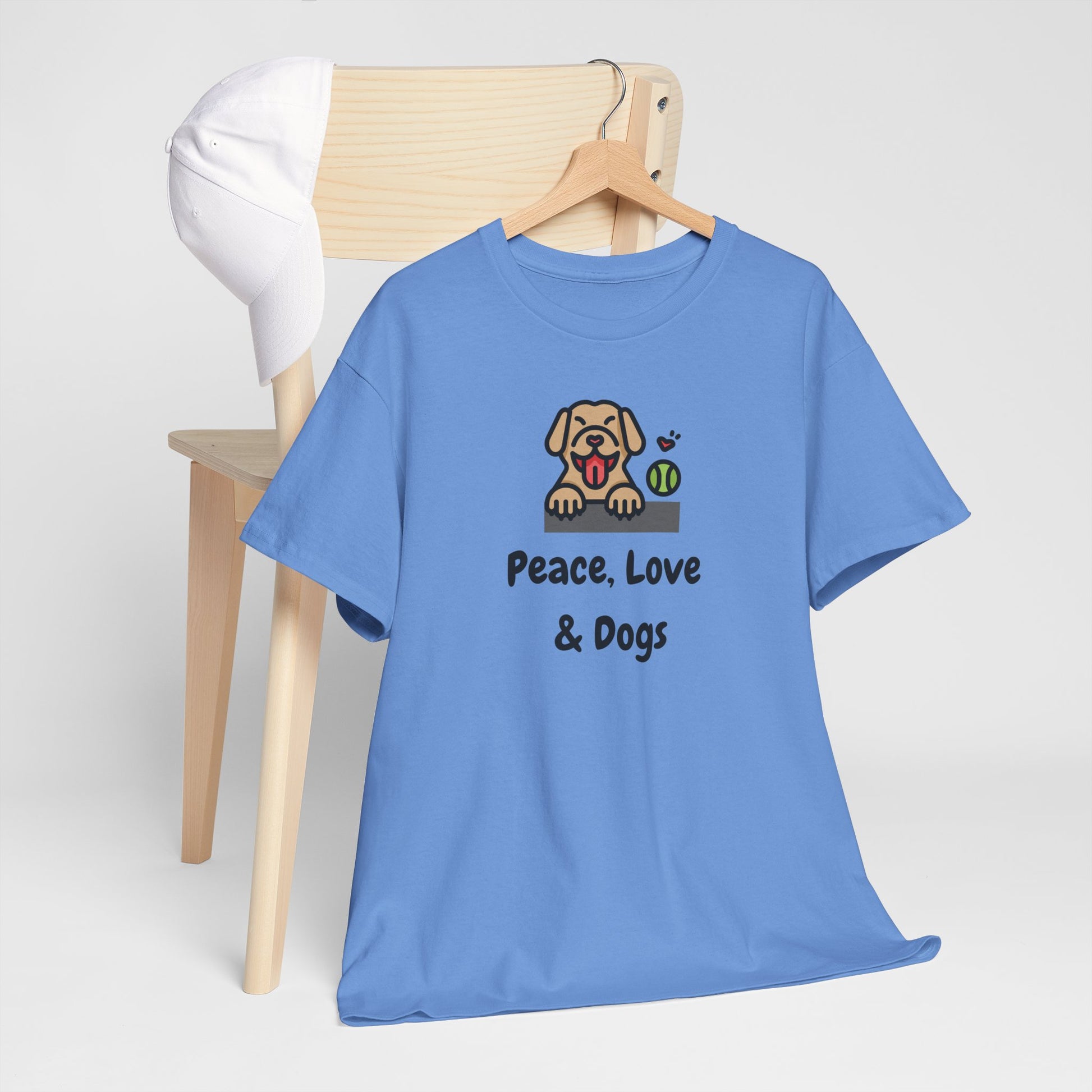 Peace Love & Dogs Cotton T Shirt ~ Unisex, Dog Lover Gift