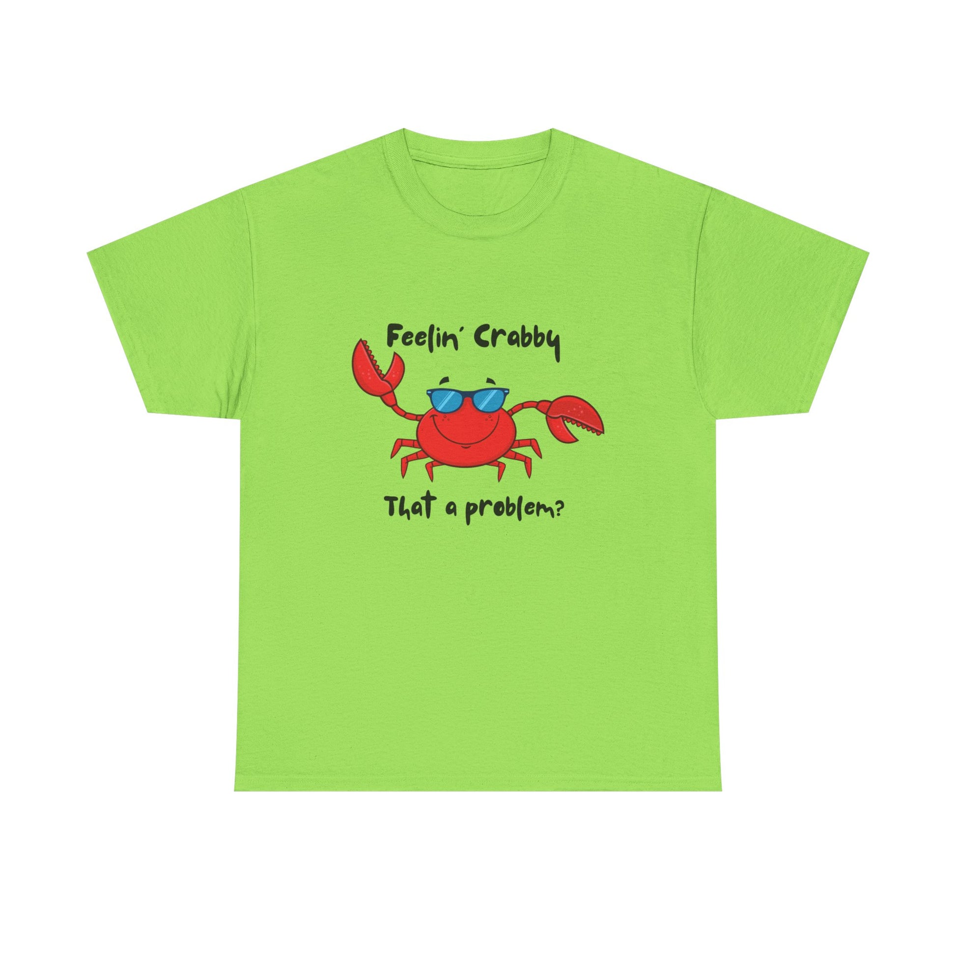 Feelin' Crabby Unisex Heavy Cotton Tee | Funny Beachwear, Nautical Tee, Summer Gift, Casual Graphic T-Shirt, Humor Apparel