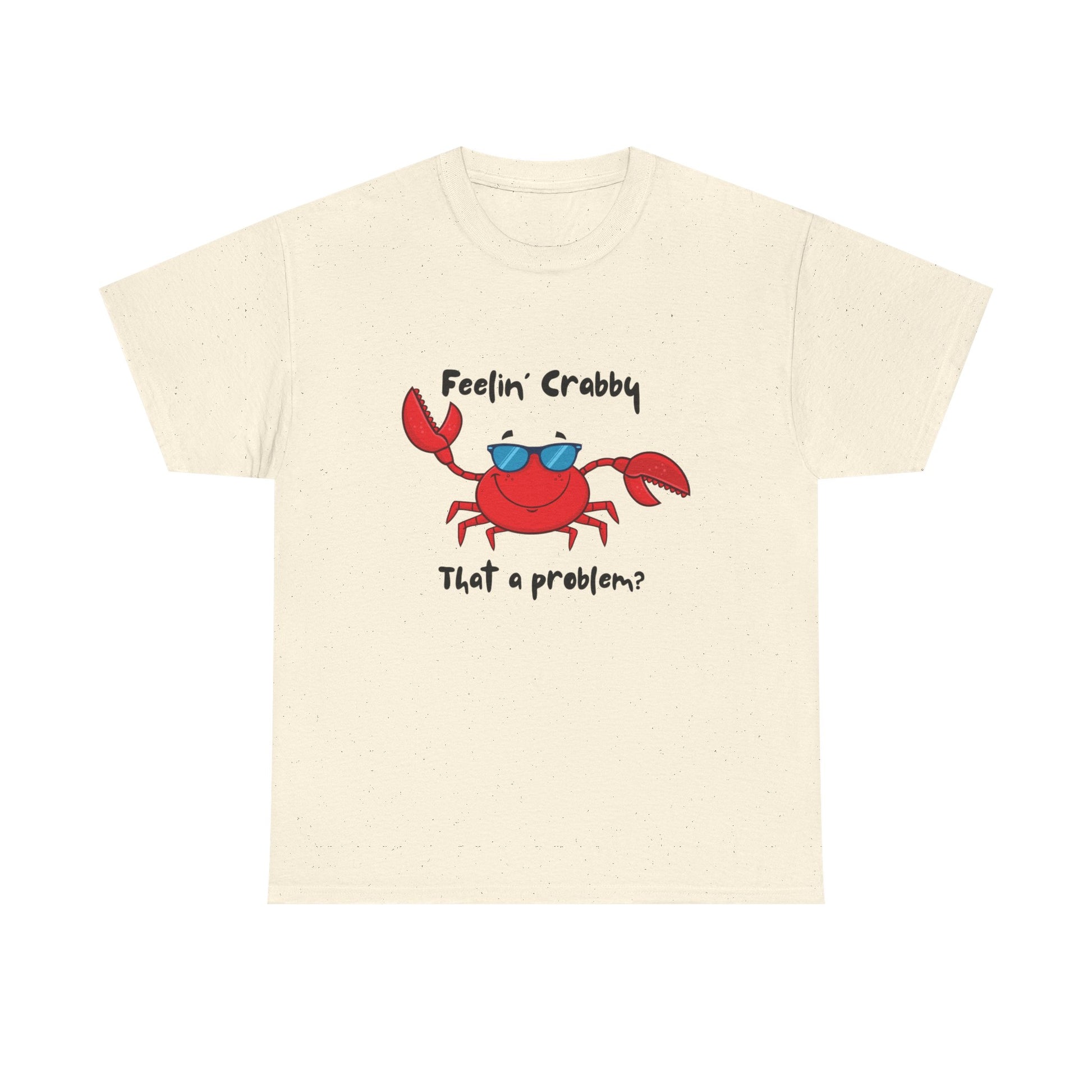 Feelin' Crabby Unisex Heavy Cotton Tee | Funny Beachwear, Nautical Tee, Summer Gift, Casual Graphic T-Shirt, Humor Apparel