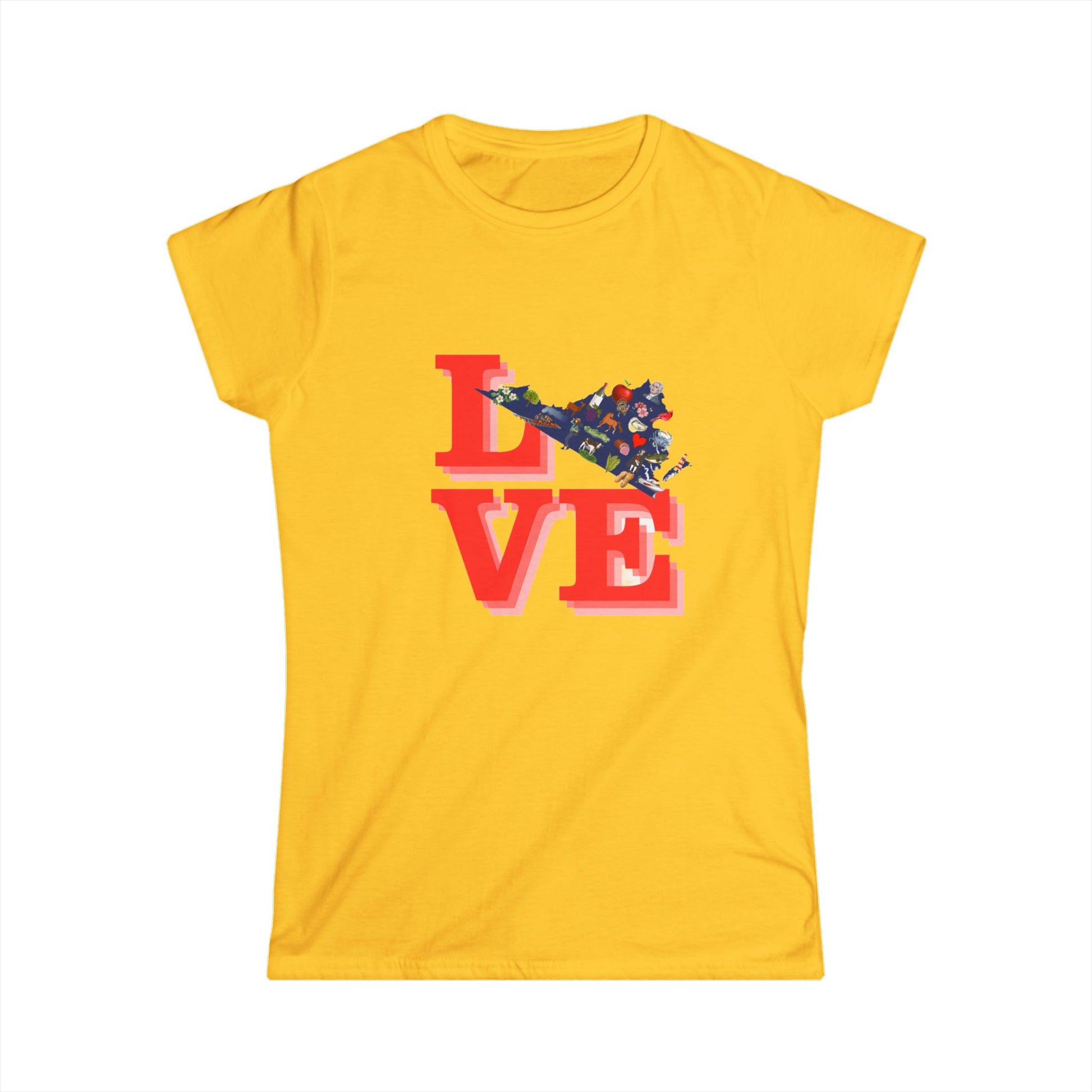 Virginia Love Graphic Women's Softstyle Tee, Casual Summer Shirt, Gift for Her, Travel Souvenir, Valentine's, Birthday