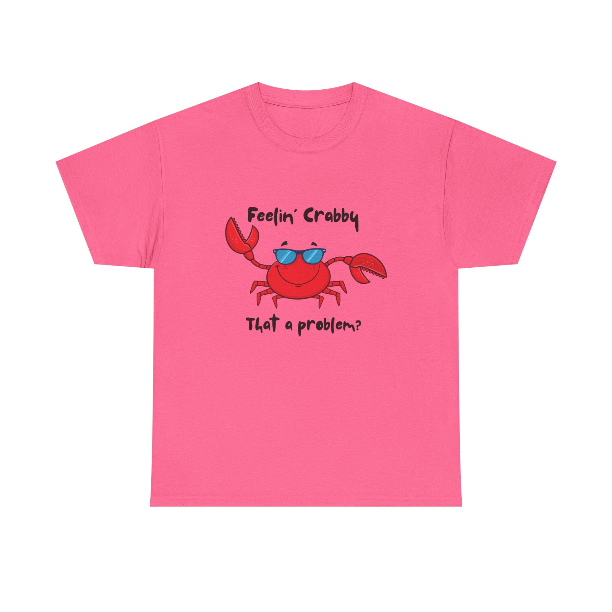 Feelin' Crabby Unisex Heavy Cotton Tee | Funny Beachwear, Nautical Tee, Summer Gift, Casual Graphic T-Shirt, Humor Apparel