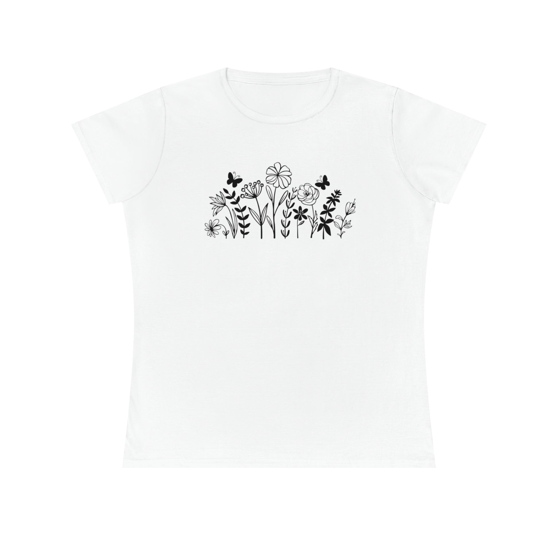 Floral Graphic T-Shirt for Women, Cute Casual Tee, Gift for Her, Spring Style, Everyday Wear, Nature Lover Shirt