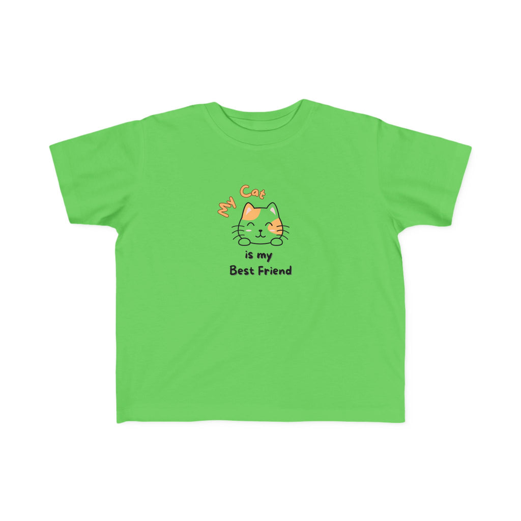 Cute Cat Toddler Tee - My Cat is My Best Friend, Kids Shirt, Cat Lover Gift, Birthday Apparel, Cat Themed Outfit, Toddler Clothing