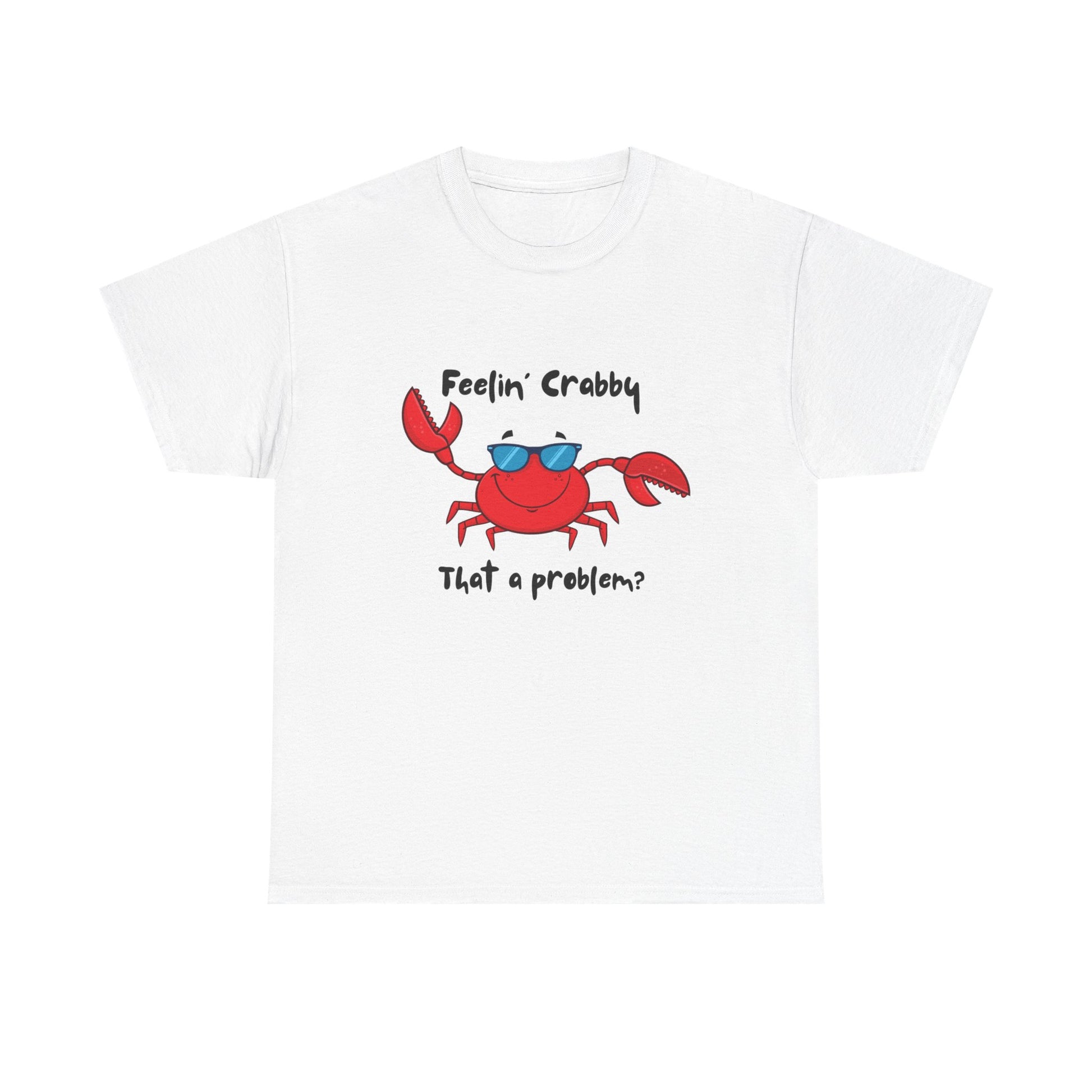 Feelin' Crabby Unisex Heavy Cotton Tee | Funny Beachwear, Nautical Tee, Summer Gift, Casual Graphic T-Shirt, Humor Apparel