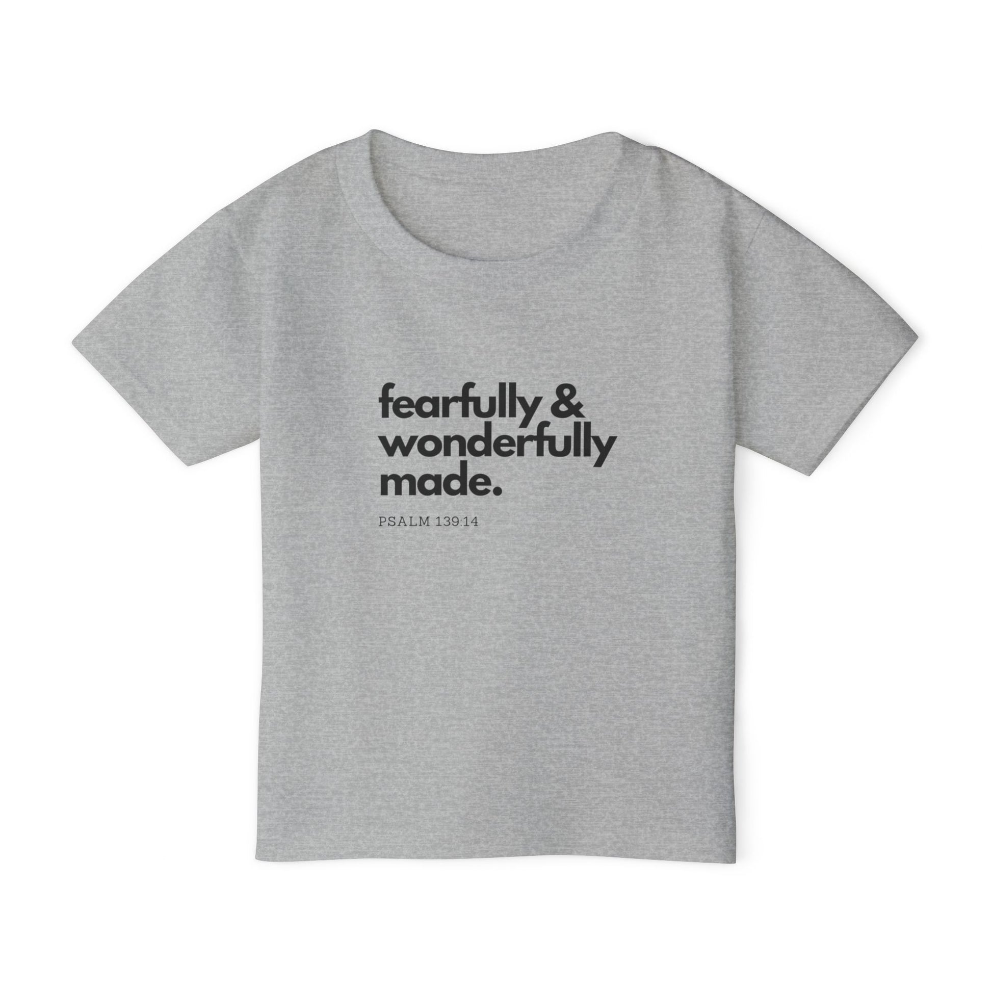 Fearfully & Wonderfully Made Toddler T-shirt, Inspirational Kids Tee, Gift for Baby Showers, Faith-Based Toddler Apparel, Psalm 139:14