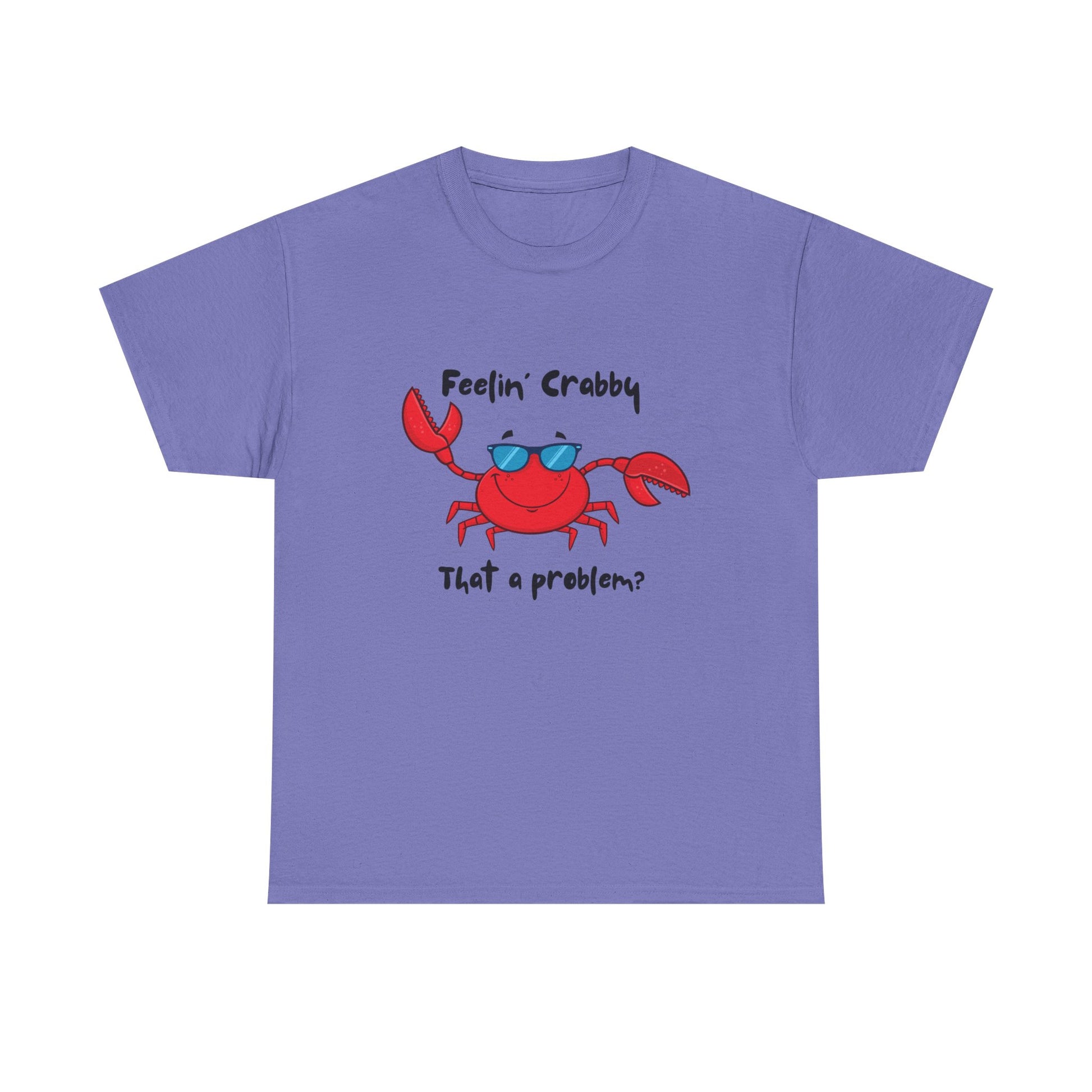 Feelin' Crabby Unisex Heavy Cotton Tee | Funny Beachwear, Nautical Tee, Summer Gift, Casual Graphic T-Shirt, Humor Apparel