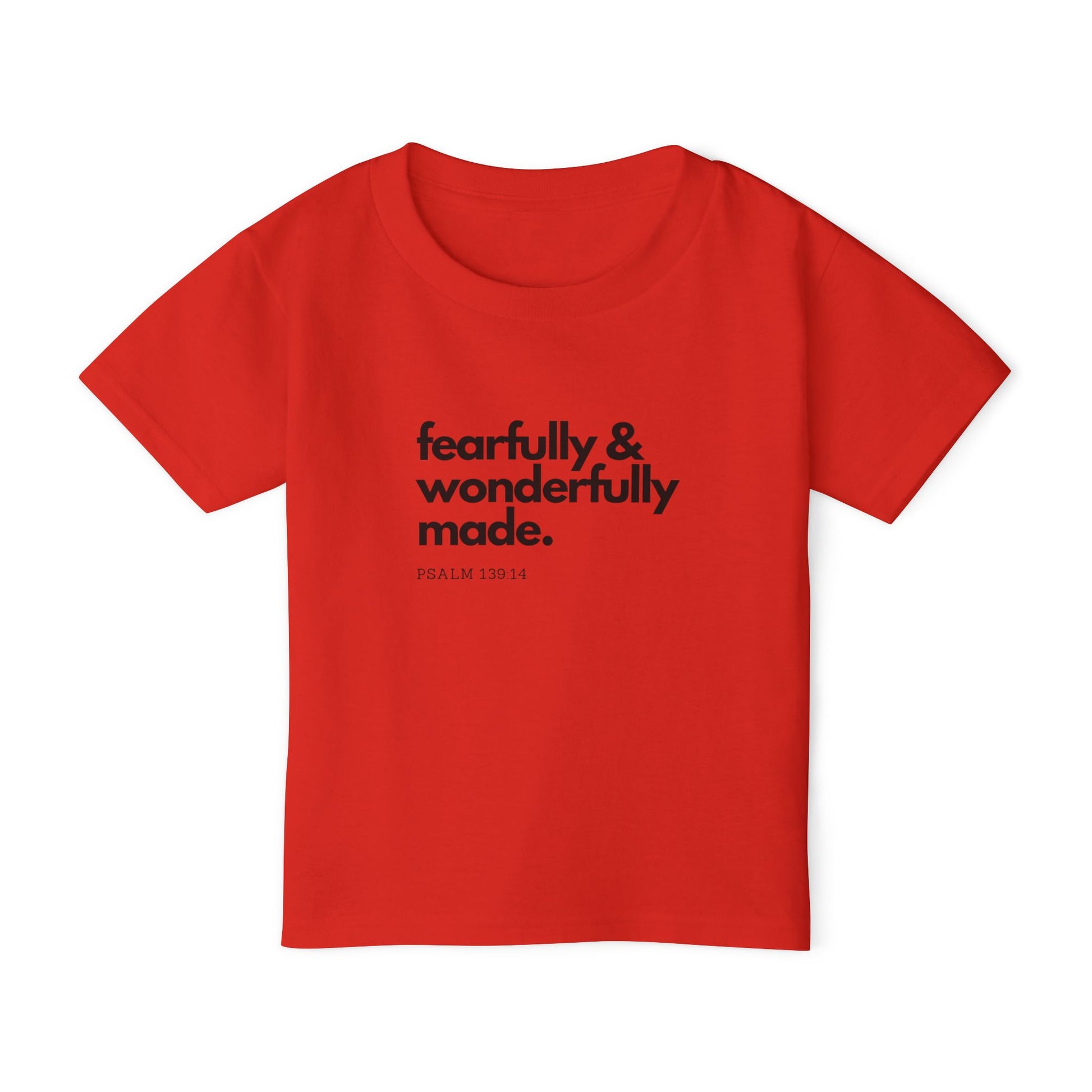 Fearfully & Wonderfully Made Toddler T-shirt, Inspirational Kids Tee, Gift for Baby Showers, Faith-Based Toddler Apparel, Psalm 139:14