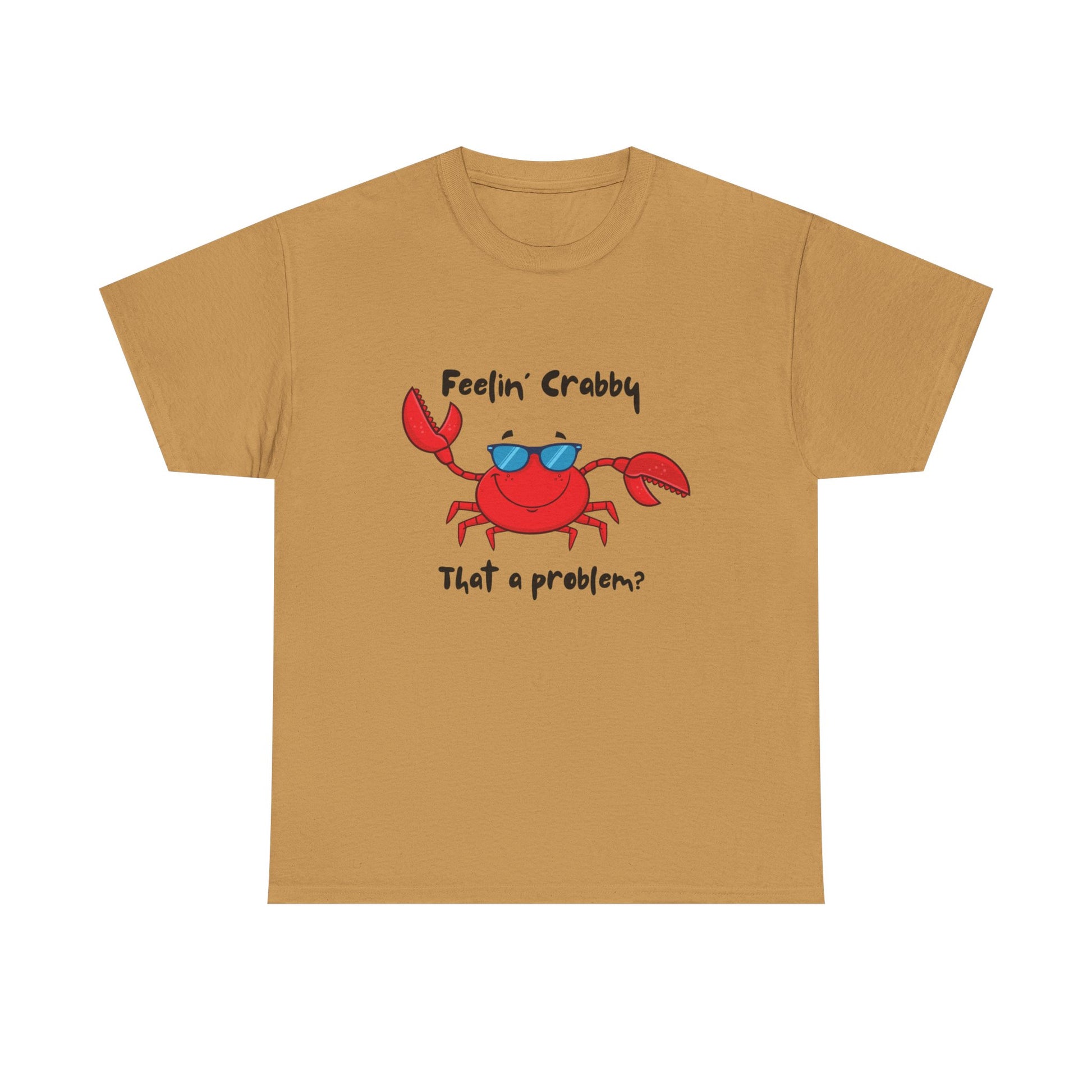 Feelin' Crabby Unisex Heavy Cotton Tee | Funny Beachwear, Nautical Tee, Summer Gift, Casual Graphic T-Shirt, Humor Apparel