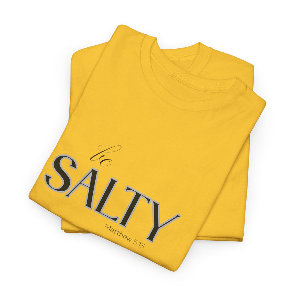 Stylish Unisex Heavy Cotton Tee - 'SALTY' Statement Shirt, Casual Wear, Gift for Friends, Beach Vibes, Summer Fashion