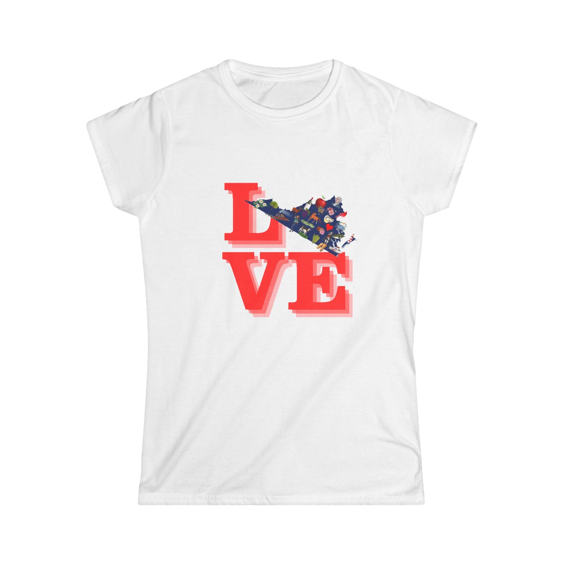 Virginia Love Graphic Women's Softstyle Tee, Casual Summer Shirt, Gift for Her, Travel Souvenir, Valentine's, Birthday