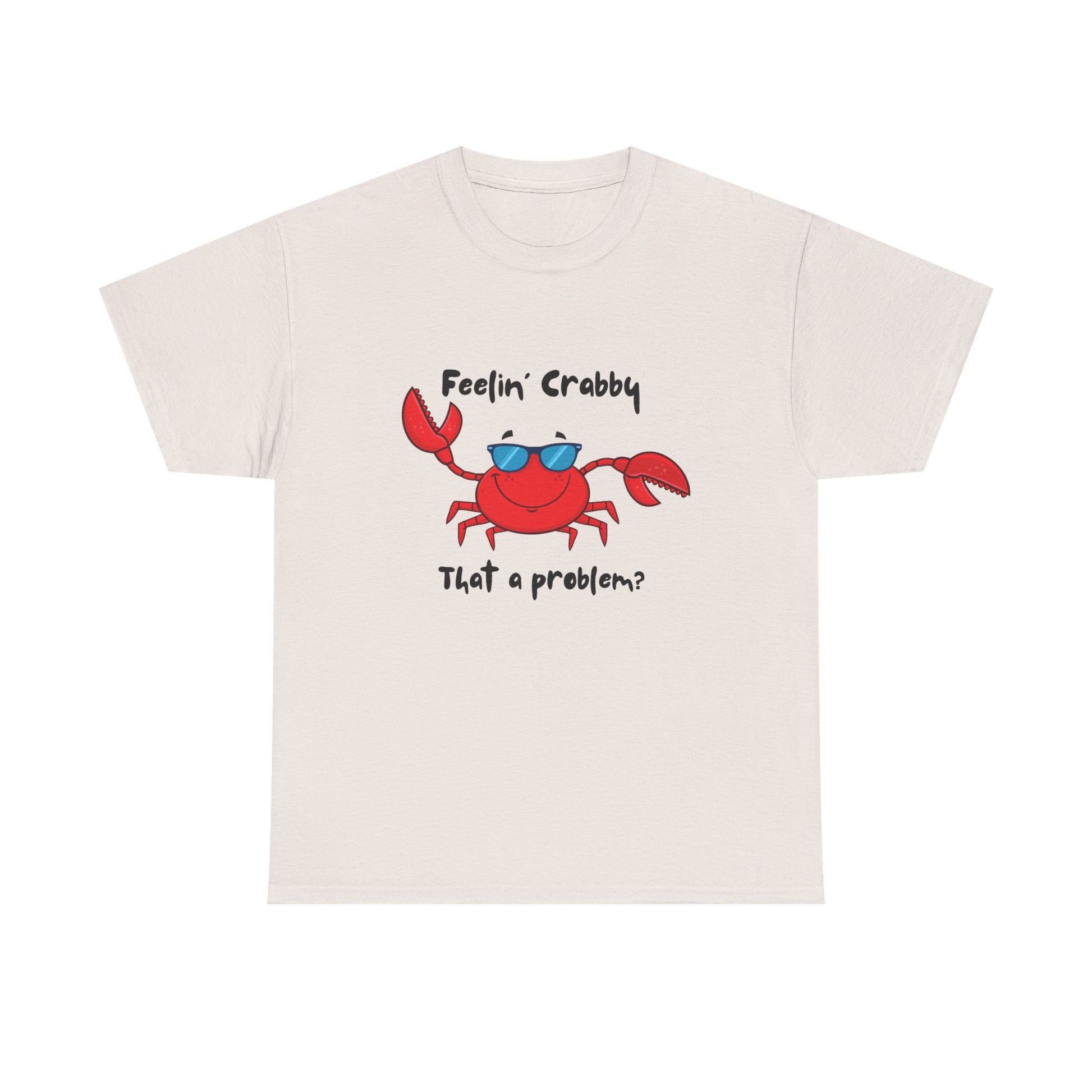 Feelin' Crabby Unisex Heavy Cotton Tee | Funny Beachwear, Nautical Tee, Summer Gift, Casual Graphic T-Shirt, Humor Apparel