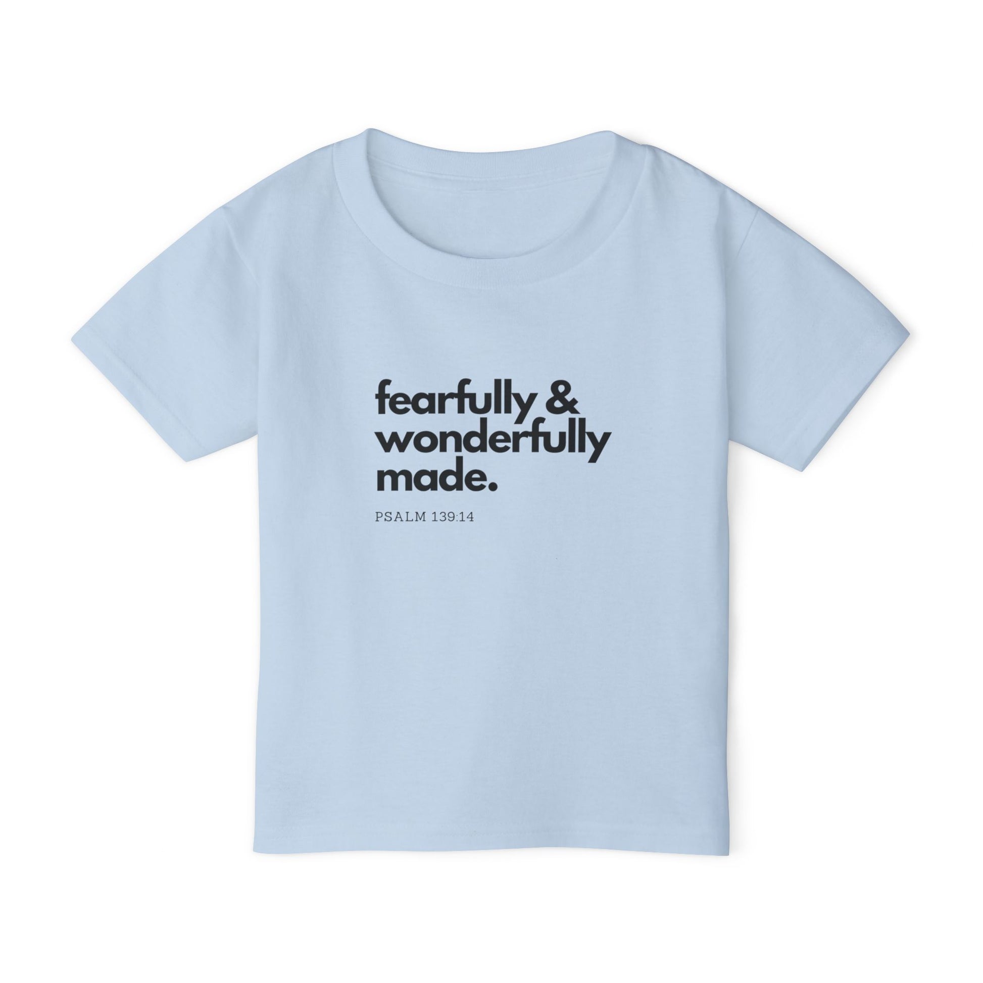 Fearfully & Wonderfully Made Toddler T-shirt, Inspirational Kids Tee, Gift for Baby Showers, Faith-Based Toddler Apparel, Psalm 139:14