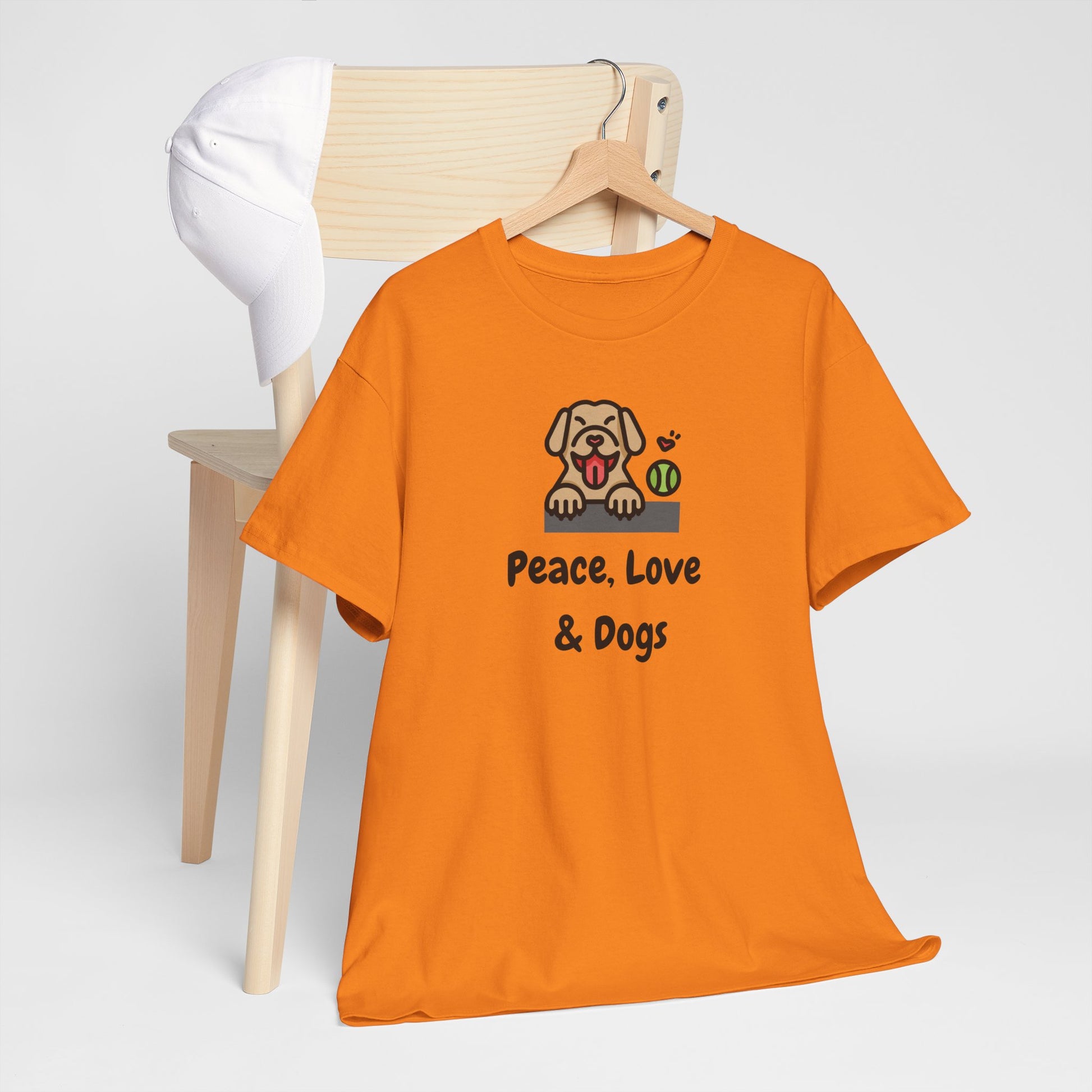 Peace Love & Dogs Cotton T Shirt ~ Unisex, Dog Lover Gift