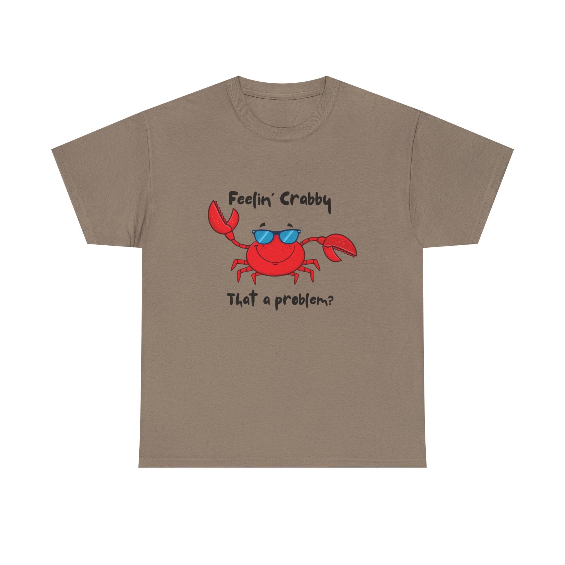 Feelin' Crabby Unisex Heavy Cotton Tee | Funny Beachwear, Nautical Tee, Summer Gift, Casual Graphic T-Shirt, Humor Apparel