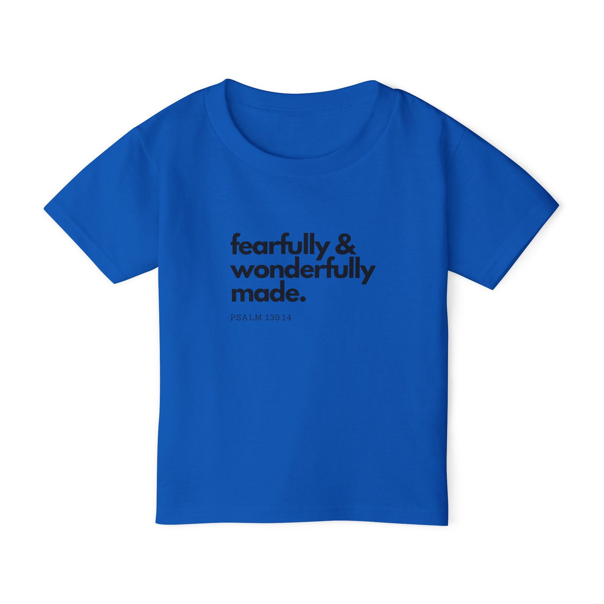 Fearfully & Wonderfully Made Toddler T-shirt, Inspirational Kids Tee, Gift for Baby Showers, Faith-Based Toddler Apparel, Psalm 139:14