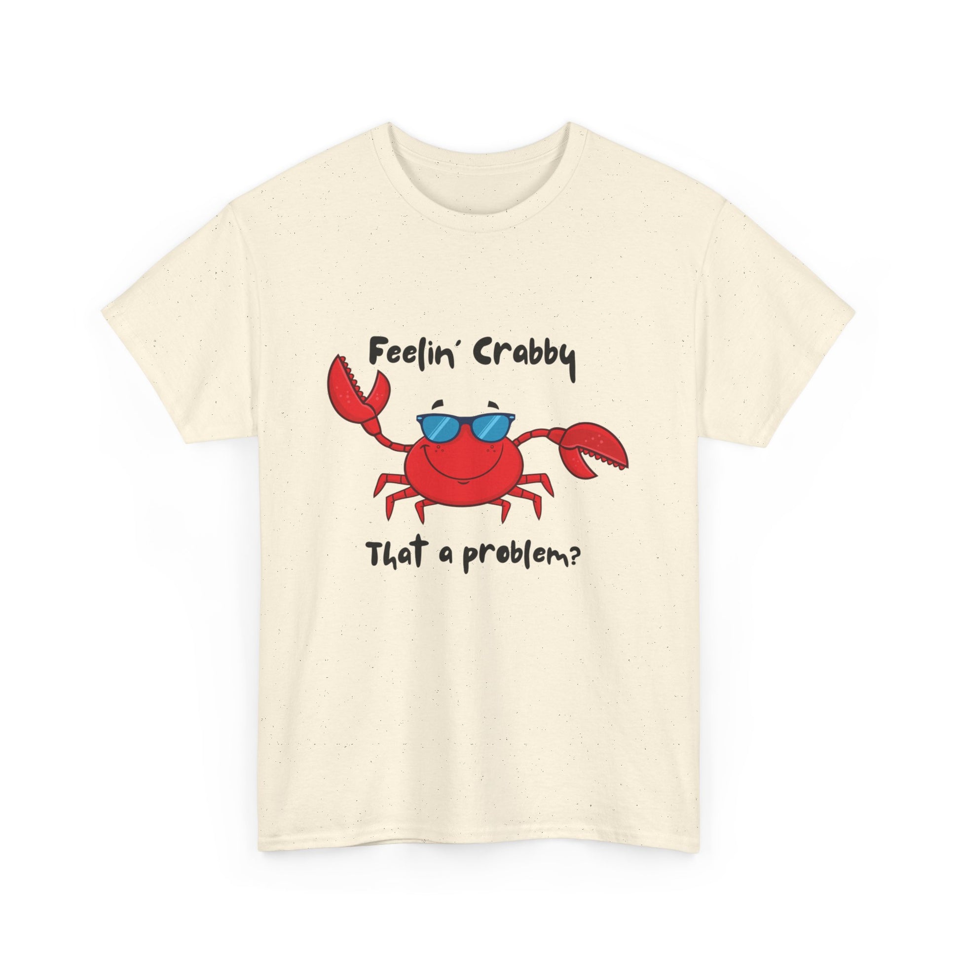 Feelin' Crabby Unisex Heavy Cotton Tee | Funny Beachwear, Nautical Tee, Summer Gift, Casual Graphic T-Shirt, Humor Apparel
